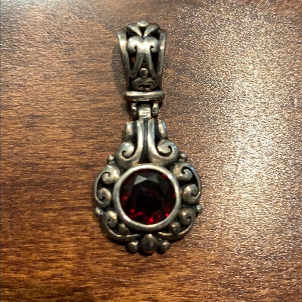 Silver and semi-precious stone pendent